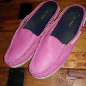 Bright Pink Rockport Boat Mules